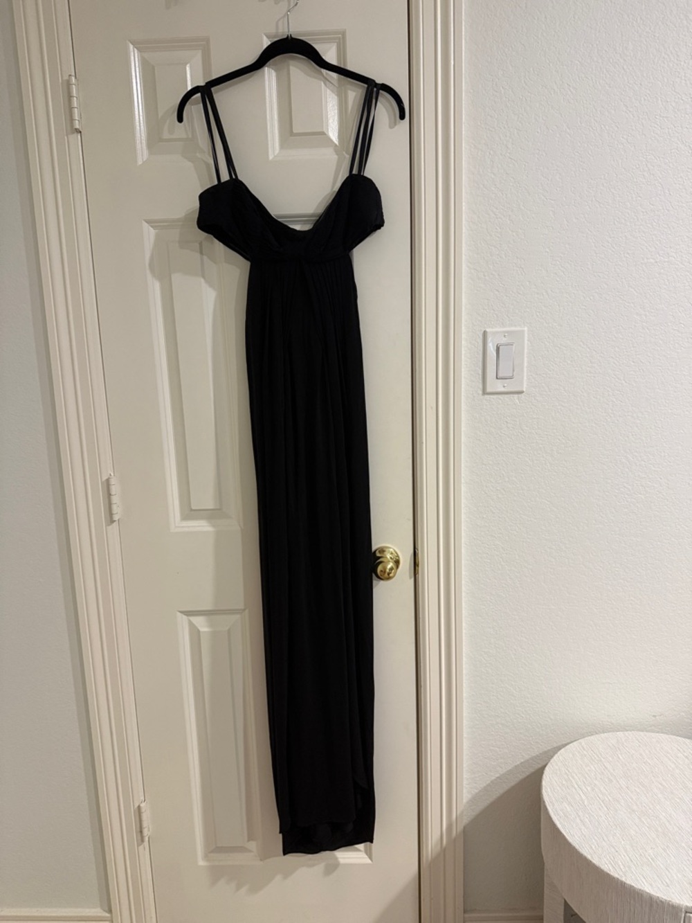 Classic Black Maxi Dress with Double Straps